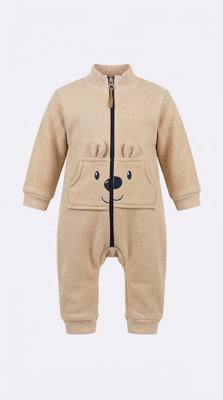Nehad Baby Bear Ears Zip-Up Winter Romper (7020)