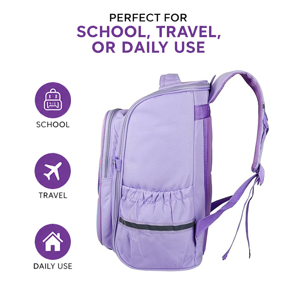 Cocobee - Cute Unicorn Printed Backpack, 15 Inches, Adjustable Straps – Purple