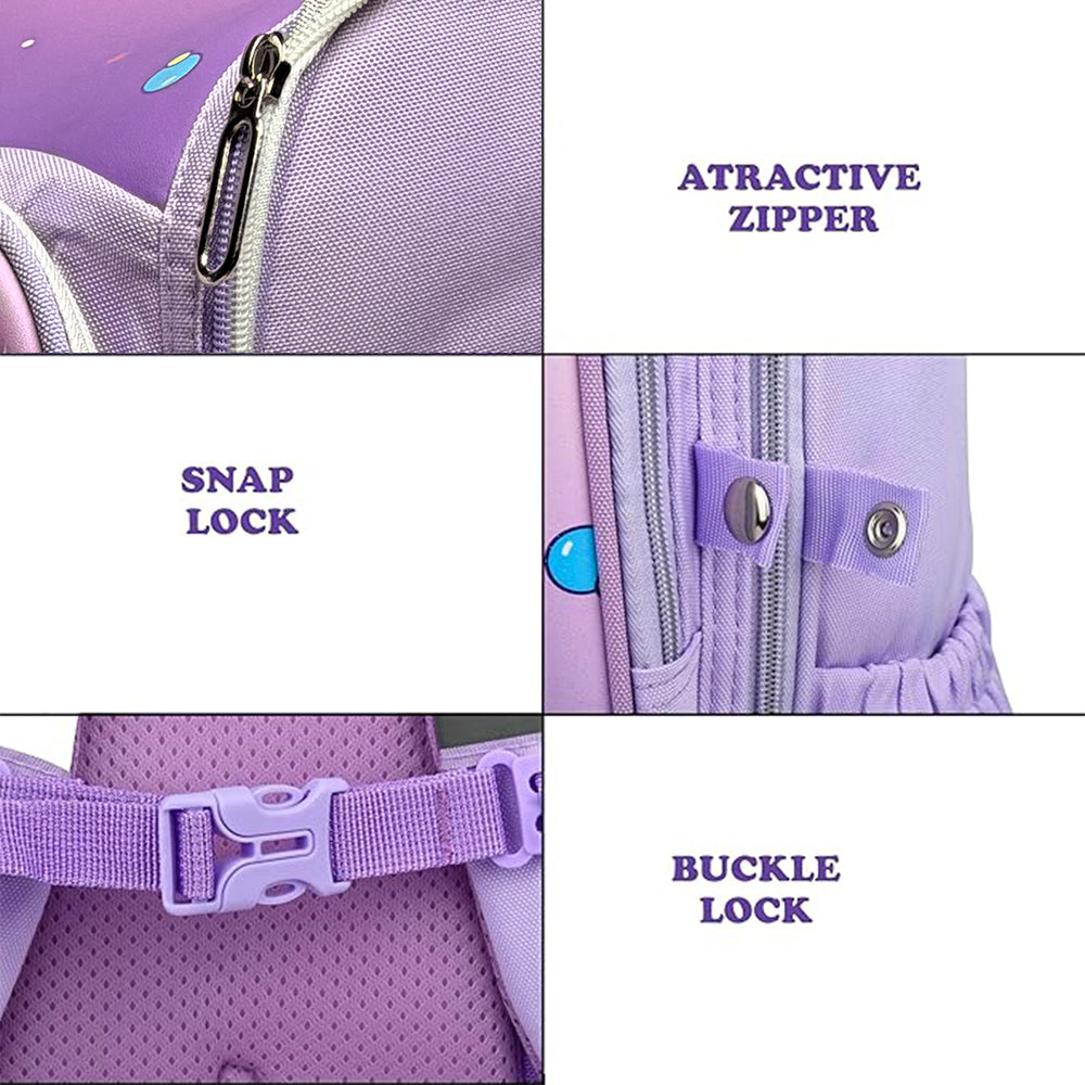 Cocobee - Cute Unicorn Printed Backpack, 15 Inches, Adjustable Straps – Purple