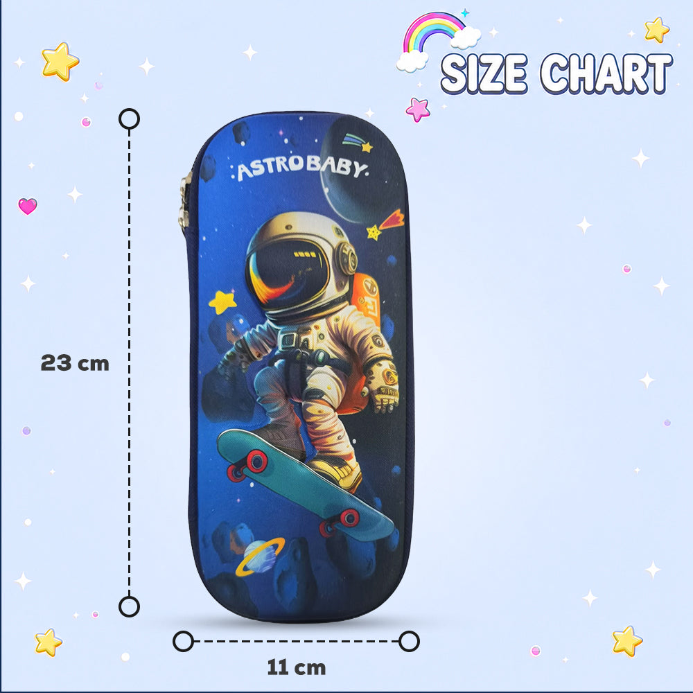 Cocobee Astro Baby Pencil Case With Internal Mesh Pocket, Sturdy Build, Zipper Closure – Boys, 3+ Years, Multicolor