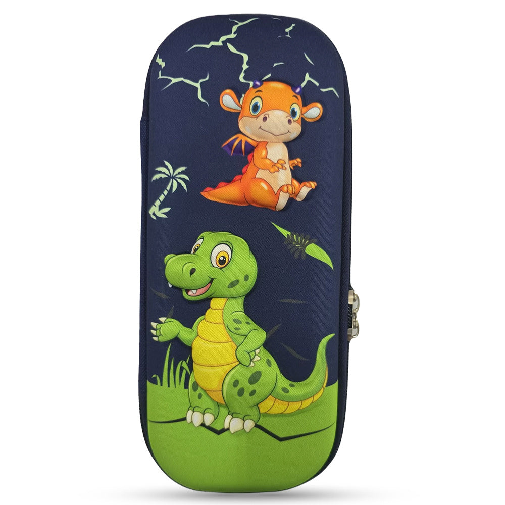 Cocobee Dino Baby Pencil Case With Internal Mesh Pocket, Sturdy Build, Zipper Closure – Boys, 3+ Years, Multicolor