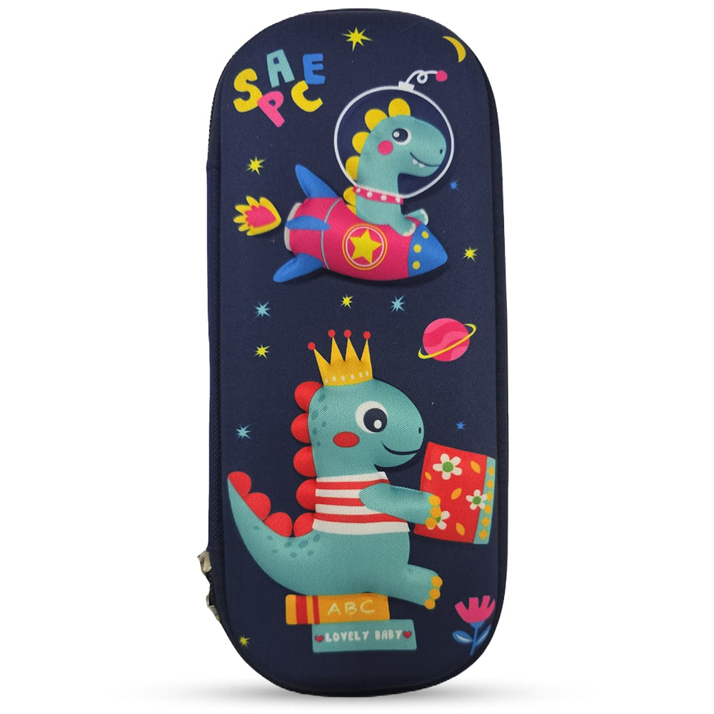 Cocobee Dino in Space Pencil Case With Internal Mesh Pocket, Sturdy Build, Zipper Closure – Boys, 3+ Years, Multicolor