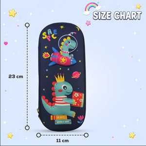 Cocobee Dino in Space Pencil Case With Internal Mesh Pocket, Sturdy Build, Zipper Closure – Boys, 3+ Years, Multicolor