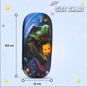 Cocobee Trex Pencil Case With Internal Mesh Pocket, Sturdy Build, Zipper Closure – Boys, 3+ Years, Multicolor