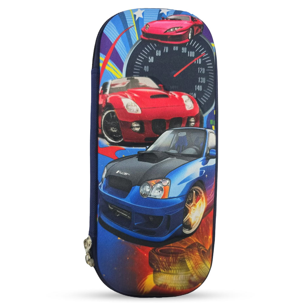 Cocobee Cars Pencil Case With Internal Mesh Pocket, Sturdy Build, Zipper Closure – Boys, 3+ Years, Multicolor