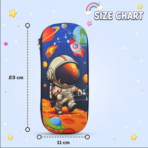 Cocobee Astronaut Pencil Case With Internal Mesh Pocket, Sturdy Build, Zipper Closure – Boys, 3+ Years, Multicolor