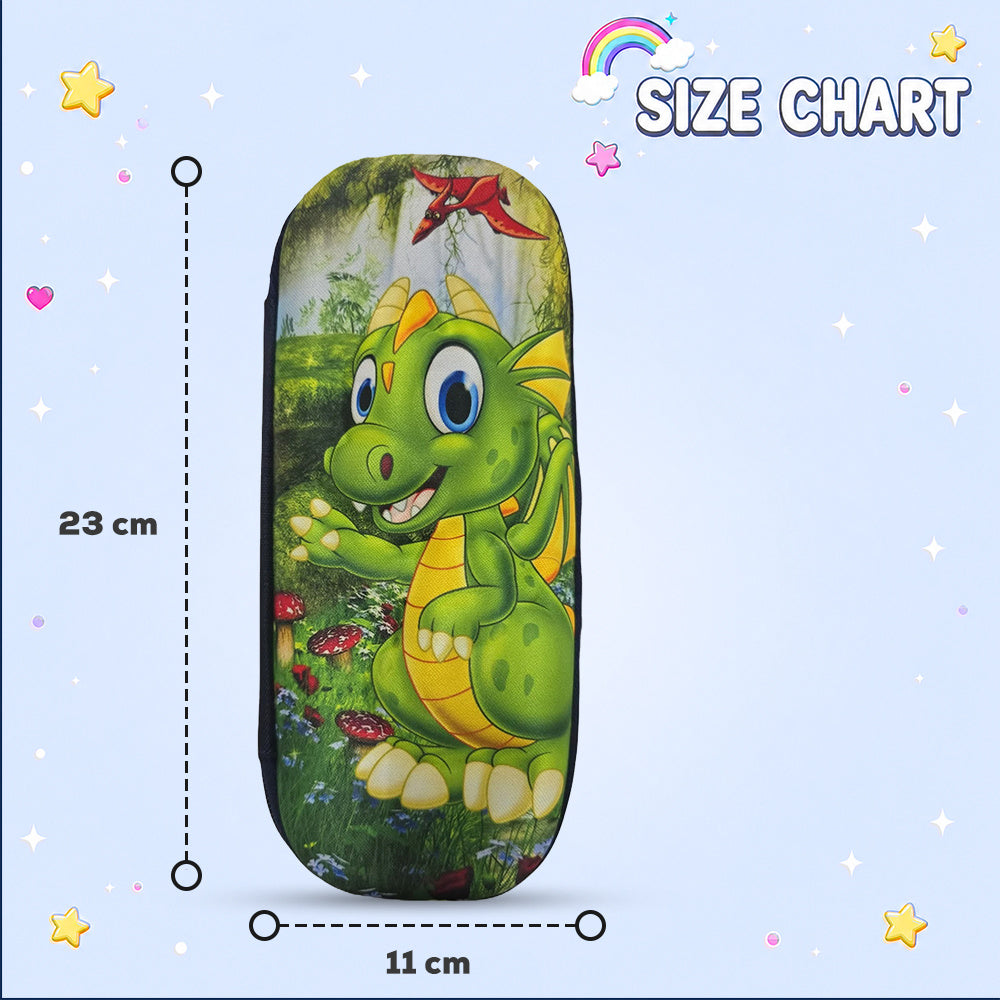 Cocobee Dino world Pencil Case With Internal Mesh Pocket, Sturdy Build, Zipper Closure – Boys, 3+ Years, Multicolor