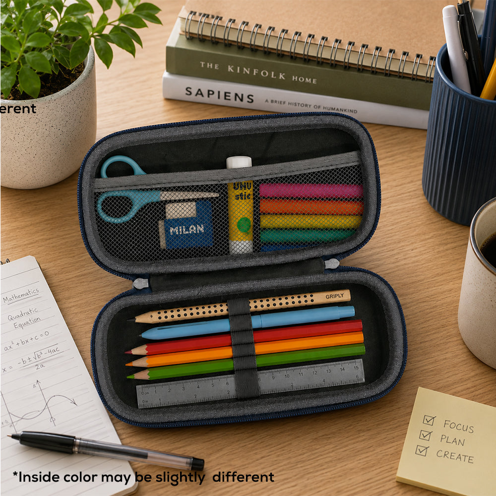 Cocobee Happy Cars Pencil Case With Internal Mesh Pocket, Sturdy Build, Zipper Closure – Boys, 3+ Years, Multicolor