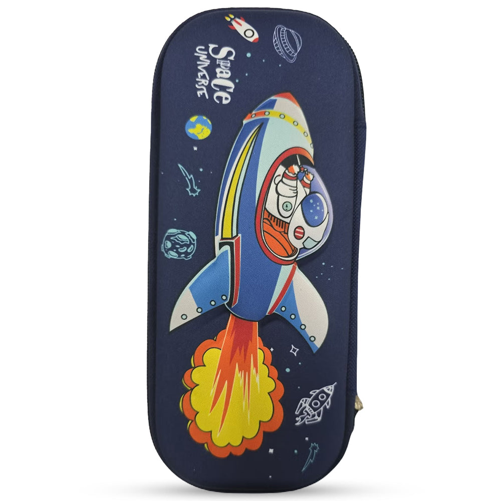 Cocobee Space Universe Pencil Case With Internal Mesh Pocket, Sturdy Build, Zipper Closure – Boys, 3+ Years, Multicolor