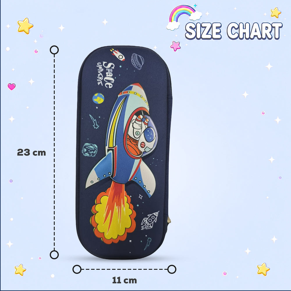 Cocobee Space Universe Pencil Case With Internal Mesh Pocket, Sturdy Build, Zipper Closure – Boys, 3+ Years, Multicolor
