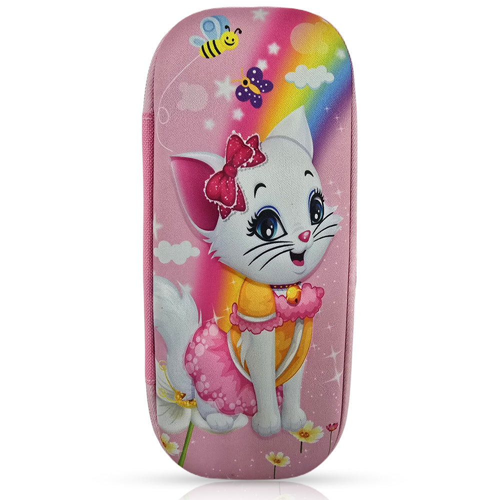 Cocobee Cat Pencil Case With Internal Mesh Pocket, Sturdy Build, Zipper Closure – Girls, 3+ Years, Multicolor