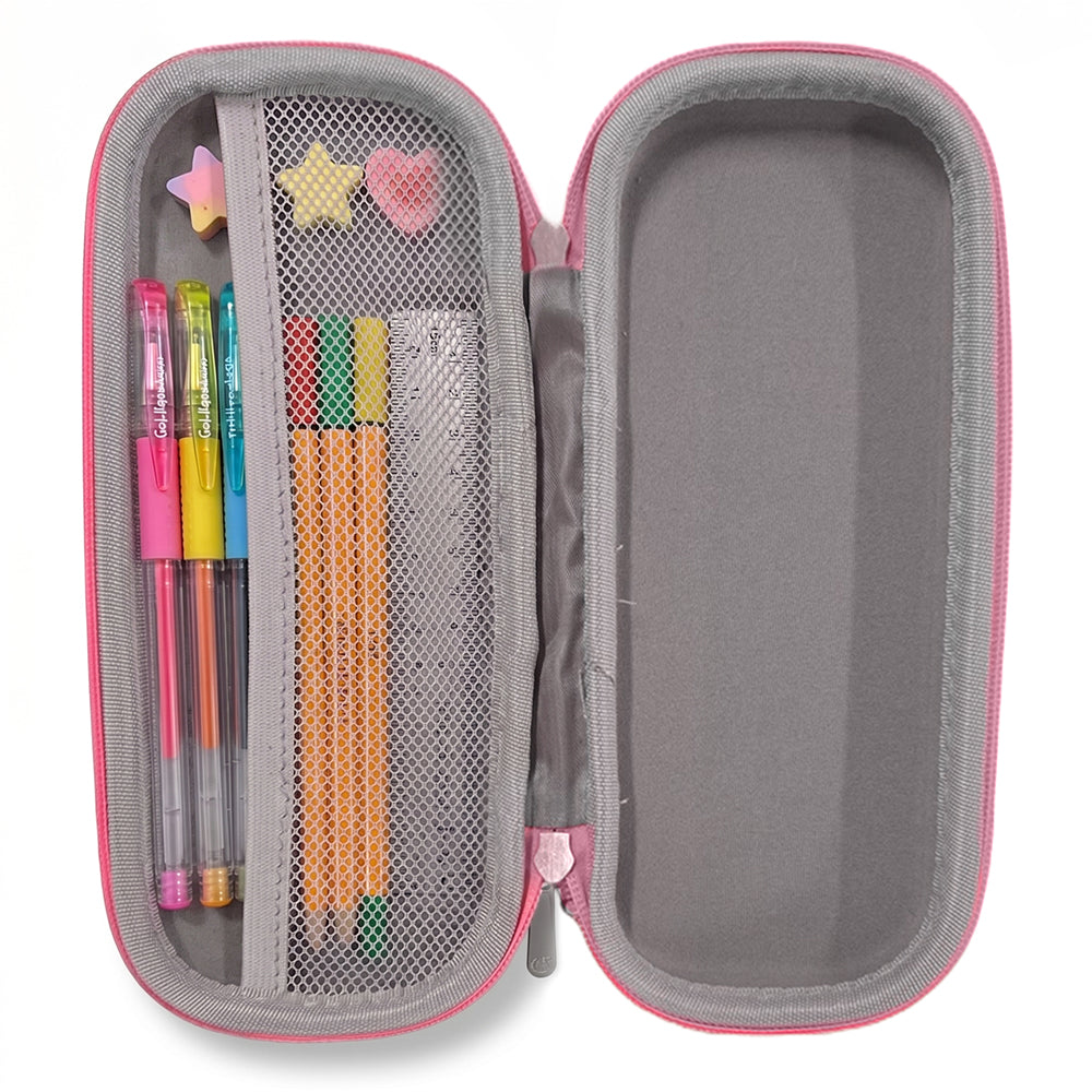 Cocobee Princess Blue Pencil Case With Internal Mesh Pocket, Sturdy Build, Zipper Closure – Girls, 3+ Years, Multicolor
