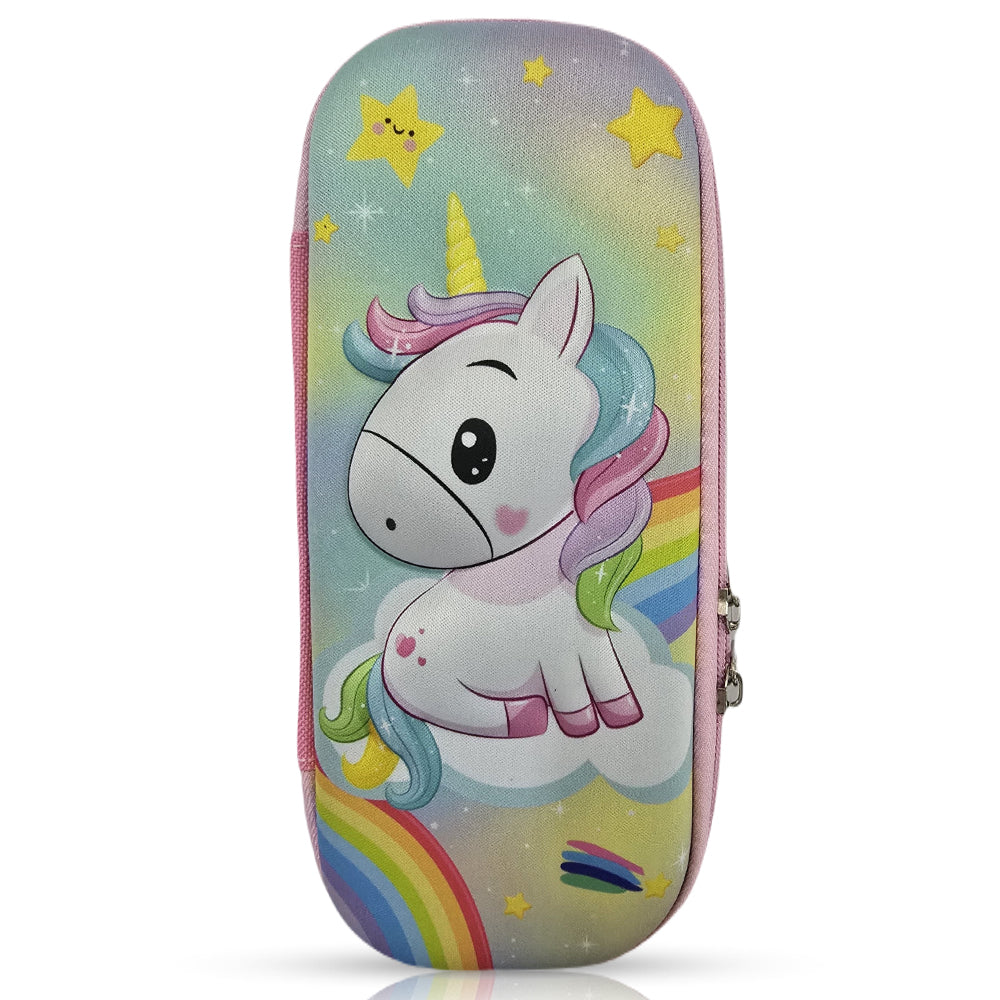 Cocobee Unicorn Star Pencil Case With Internal Mesh Pocket, Sturdy Build, Zipper Closure – Girls, 3+ Years, Multicolor