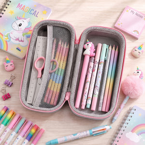 Cocobee Unicorn Star Pencil Case With Internal Mesh Pocket, Sturdy Build, Zipper Closure – Girls, 3+ Years, Multicolor