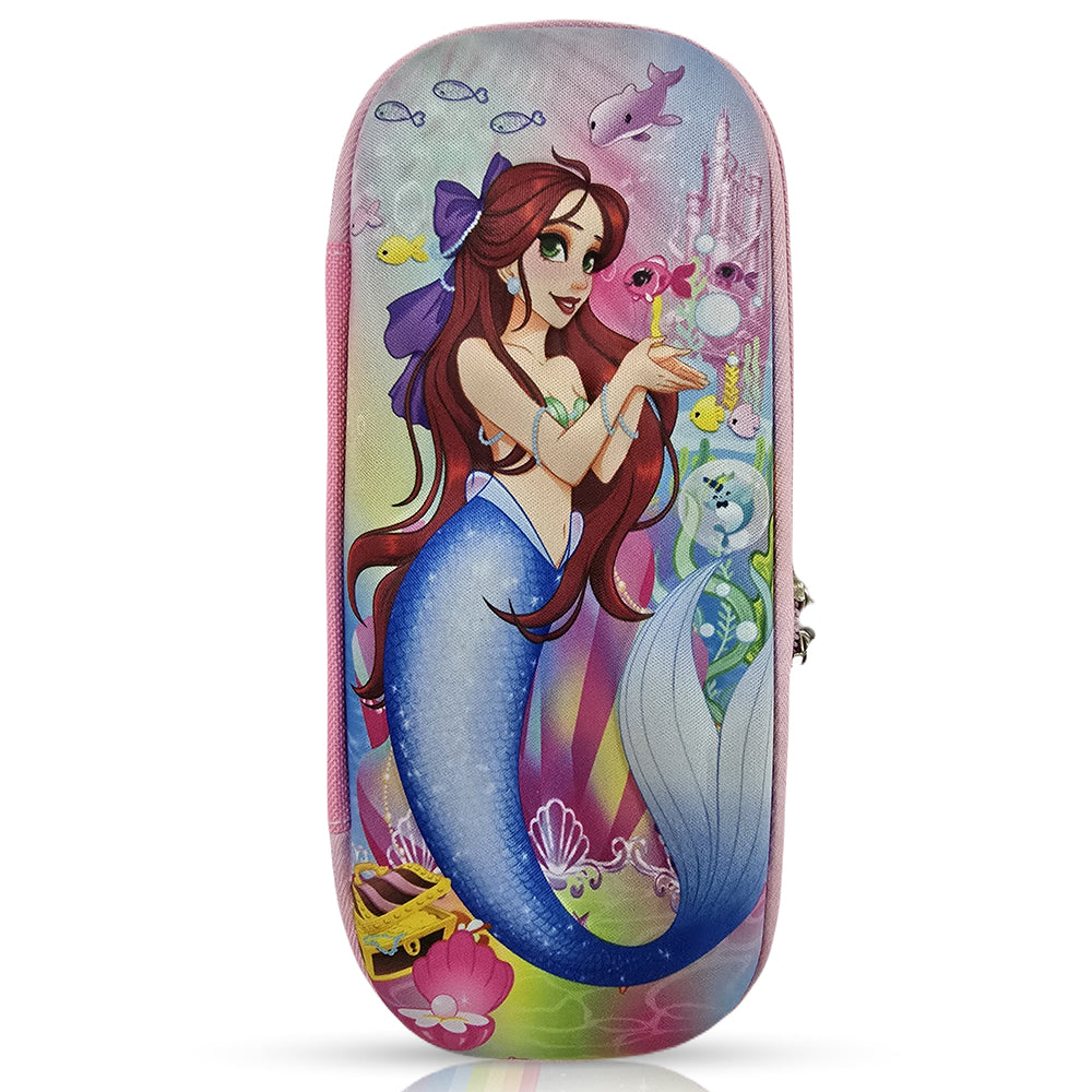 Cocobee Mermaid Pencil Case With Internal Mesh Pocket, Sturdy Build, Zipper Closure – Girls, 3+ Years, Multicolor