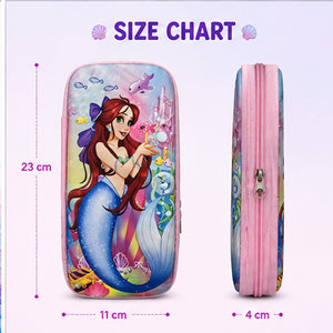 Cocobee Mermaid Pencil Case With Internal Mesh Pocket, Sturdy Build, Zipper Closure – Girls, 3+ Years, Multicolor