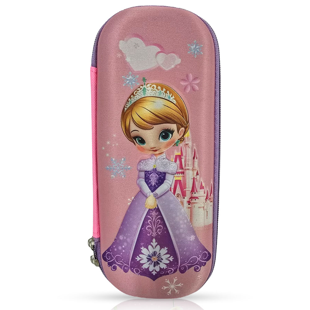 Cocobee Princess Pencil Case With Internal Mesh Pocket, Sturdy Build, Zipper Closure – Girls, 3+ Years, Multicolor