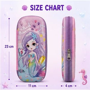 Cocobee Pearl Princess Pencil Case With Internal Mesh Pocket, Sturdy Build, Zipper Closure – Girls, 3+ Years, Multicolor