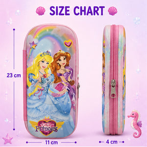 Cocobee Little Princess Pencil Case With Internal Mesh Pocket, Sturdy Build, Zipper Closure – Girls, 3+ Years, Multicolor