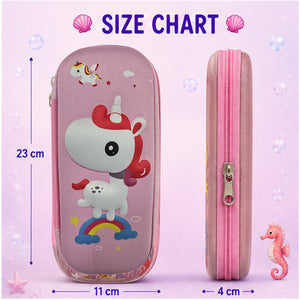 Cocobee Unicorn Pencil Case With Internal Mesh Pocket, Sturdy Build, Zipper Closure – Girls, 3+ Years, Multicolor