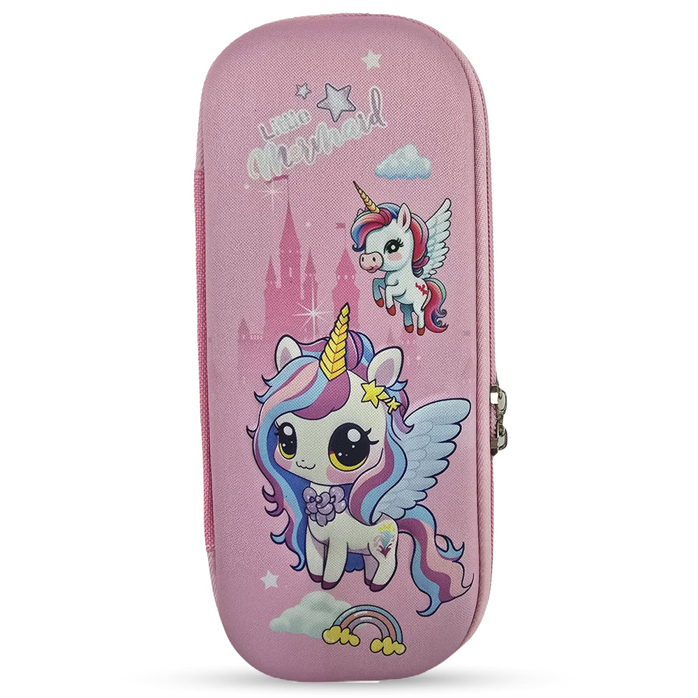 Cocobee Little Unicorns Pencil Case With Internal Mesh Pocket, Sturdy Build, Zipper Closure – Girls, 3+ Years, Multicolor