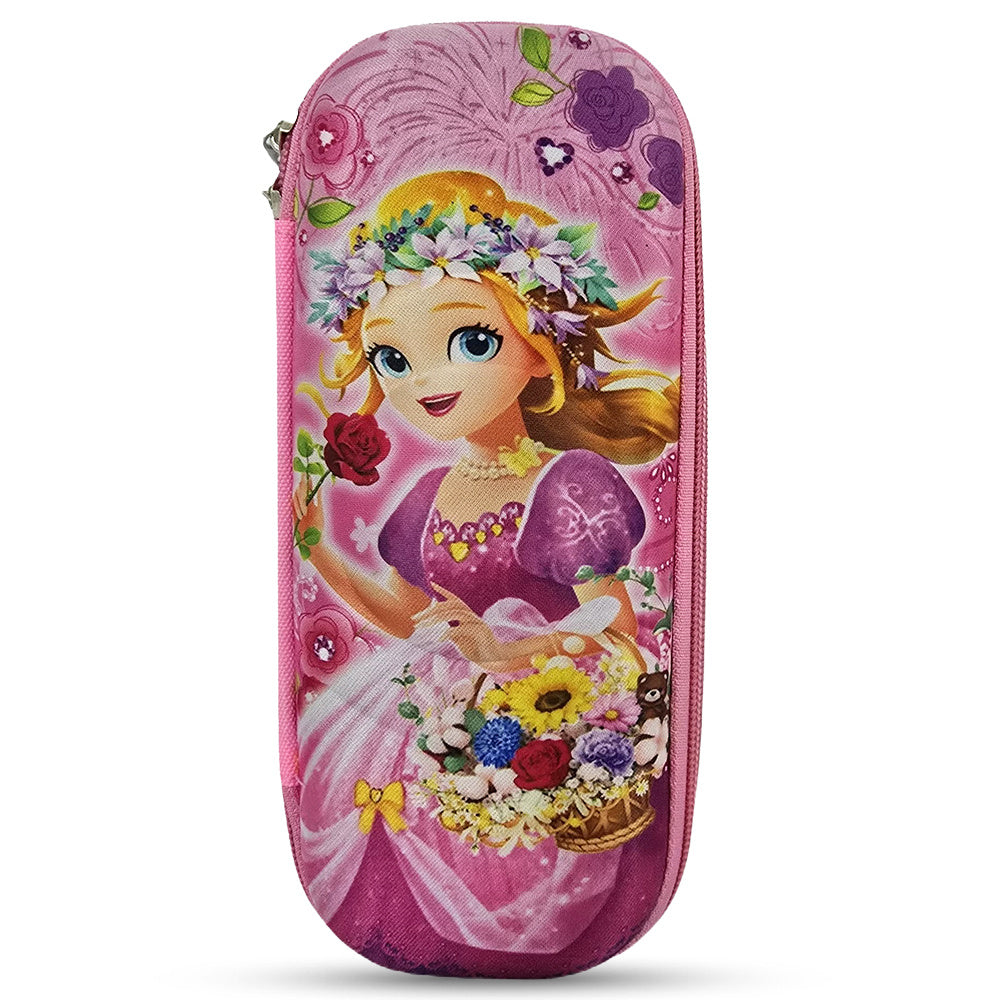 Cocobee Flora Princess Pencil Case With Internal Mesh Pocket, Sturdy Build, Zipper Closure – Girls, 3+ Years, Multicolor