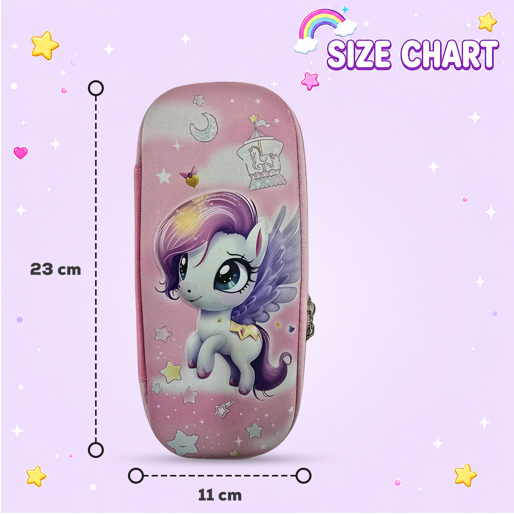 Cocobee Unicorn Fairy Pencil Case With Internal Mesh Pocket, Sturdy Build, Zipper Closure – Girls, 3+ Years, Multicolor