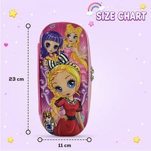 Cocobee Princess Party Pencil Case With Internal Mesh Pocket, Sturdy Build, Zipper Closure – Girls, 3+ Years, Multicolor