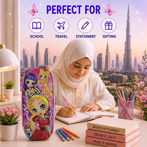 Cocobee Princess Party Pencil Case With Internal Mesh Pocket, Sturdy Build, Zipper Closure – Girls, 3+ Years, Multicolor