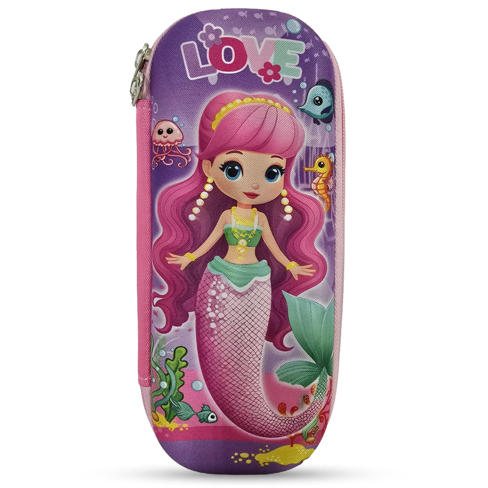 Cocobee Mermaid Love Pencil Case With Internal Mesh Pocket, Sturdy Build, Zipper Closure – Girls, 3+ Years, Multicolor
