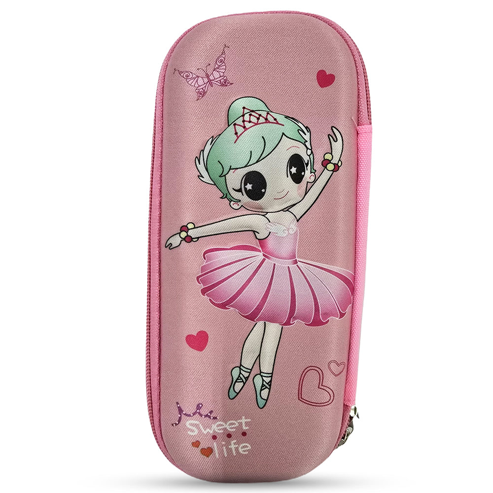 Cocobee Simple Girl Pencil Case With Internal Mesh Pocket, Sturdy Build, Zipper Closure – Girls, 3+ Years, Multicolor