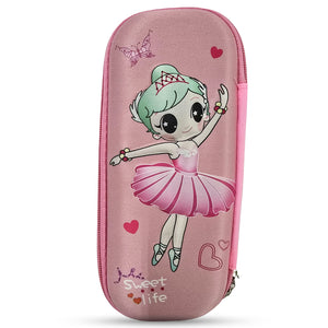 Cocobee Simple Girl Pencil Case With Internal Mesh Pocket, Sturdy Build, Zipper Closure – Girls, 3+ Years, Multicolor