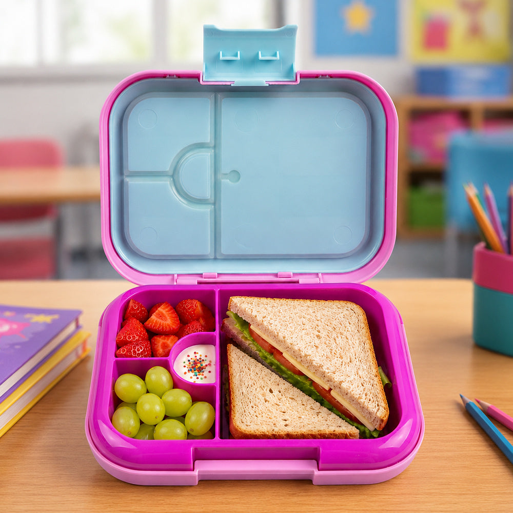 Cocobee Bento Lunch Box – Pink, 765ml, BPA-Free, Leakproof with Silicone Seal & Removable Tray + Disney Princess Doodle Drawing Board