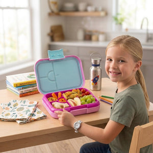 Cocobee Bento Lunch Box – Pink, 765ml, BPA-Free, Leakproof with Silicone Seal & Removable Tray + Disney Princess Doodle Drawing Board