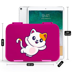Cocobee-Bento Lunch Box, Bpa Free, Microwave Safe Removable Tray, 6 Adjustable Compartments, Leakproof, Lightweight, 22X15.5X5Cm, 1L, 3 Years+ - Dark Pink + Disney Mickey Mouse Plane Launcher Toy