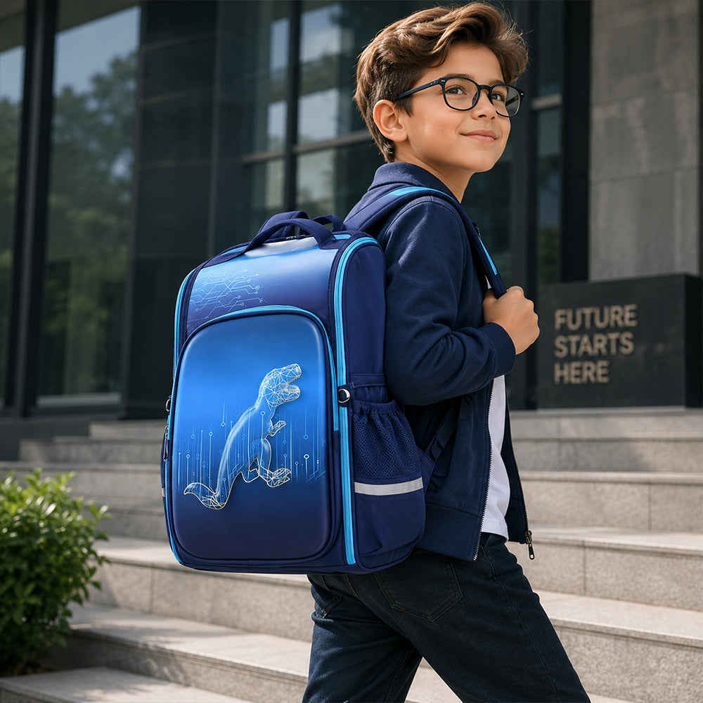 Cocobee-Stylish & Classic Backpack, 14.9 Inches, Comfortable Fit, Durable Design – Blue + Pencil Case  + Bento Lunch Box  765ml