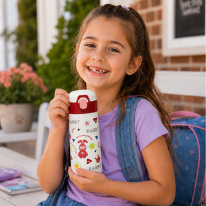 Cocobee 15-Inch Kids Backpack with Adjustable Straps & Side Bottle Pocket – Purple +  Kids Oval Lunch Box +  Stainless Steel Water Bottle – Leakproof, 500ml
