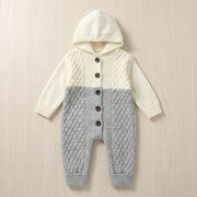 Hooded Knit Fur-Lined Baby Romper (K18)