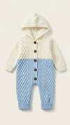 Hooded Knit Fur-Lined Baby Romper (K18)