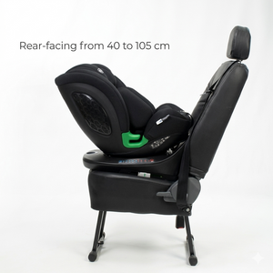 Asalvo Austen3 360° Rotating i-Size Car Seat with ISOFIX, Grey, Rear & Forward Facing