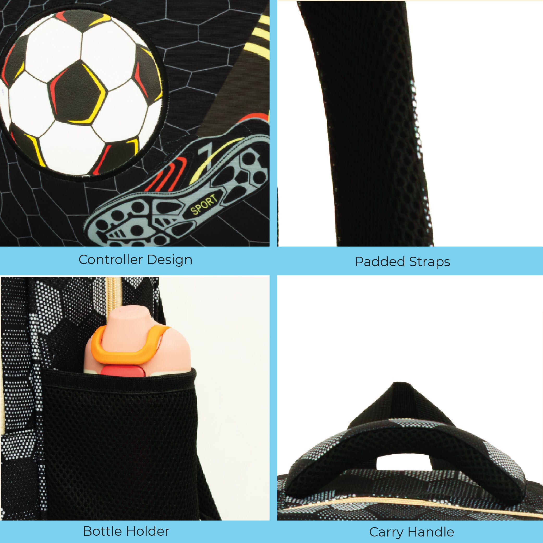 MOON  Kids Backpack  Set   - (14-Inch) Premium Kids School Bag -Football