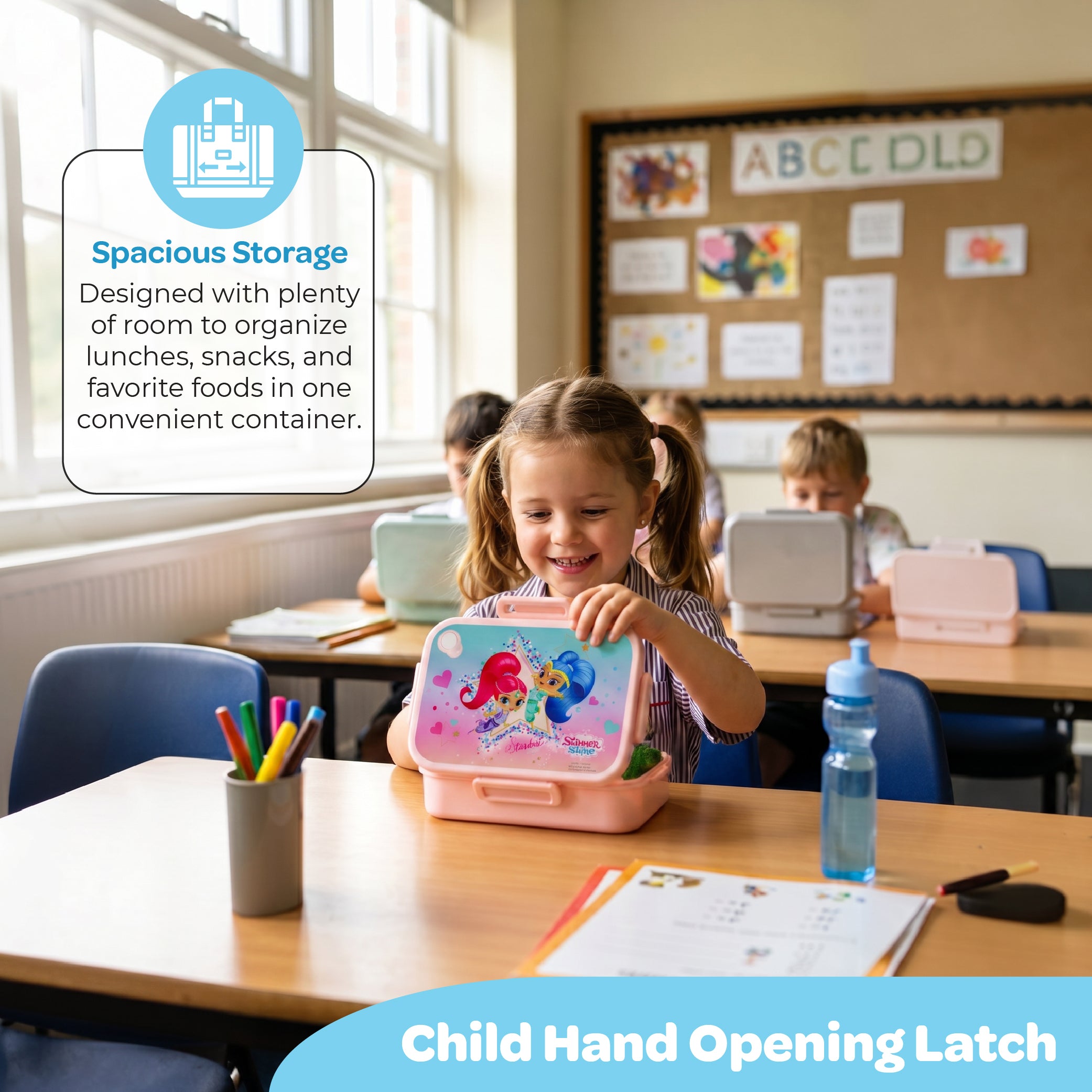 MOON Kids Lunch Box | PP + Stainless Steel Insulated Tiffin Box | Leak-Proof, BPA-Free, Durable School Lunch Box for Boys & Girls | Easy Open Clips | Food Safe Eco-Friendly Kids Meal Box
