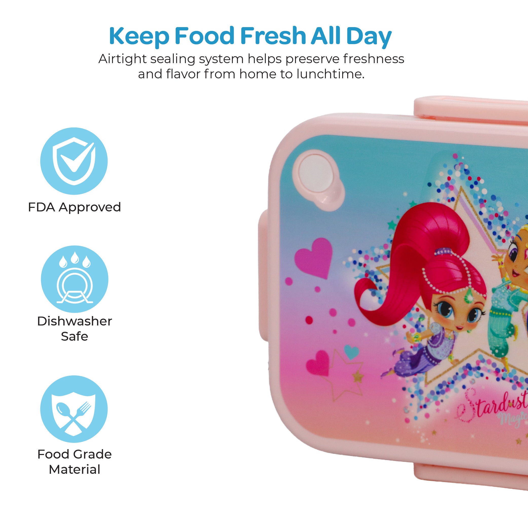 MOON Kids Lunch Box | PP + Stainless Steel Insulated Tiffin Box | Leak-Proof, BPA-Free, Durable School Lunch Box for Boys & Girls | Easy Open Clips | Food Safe Eco-Friendly Kids Meal Box