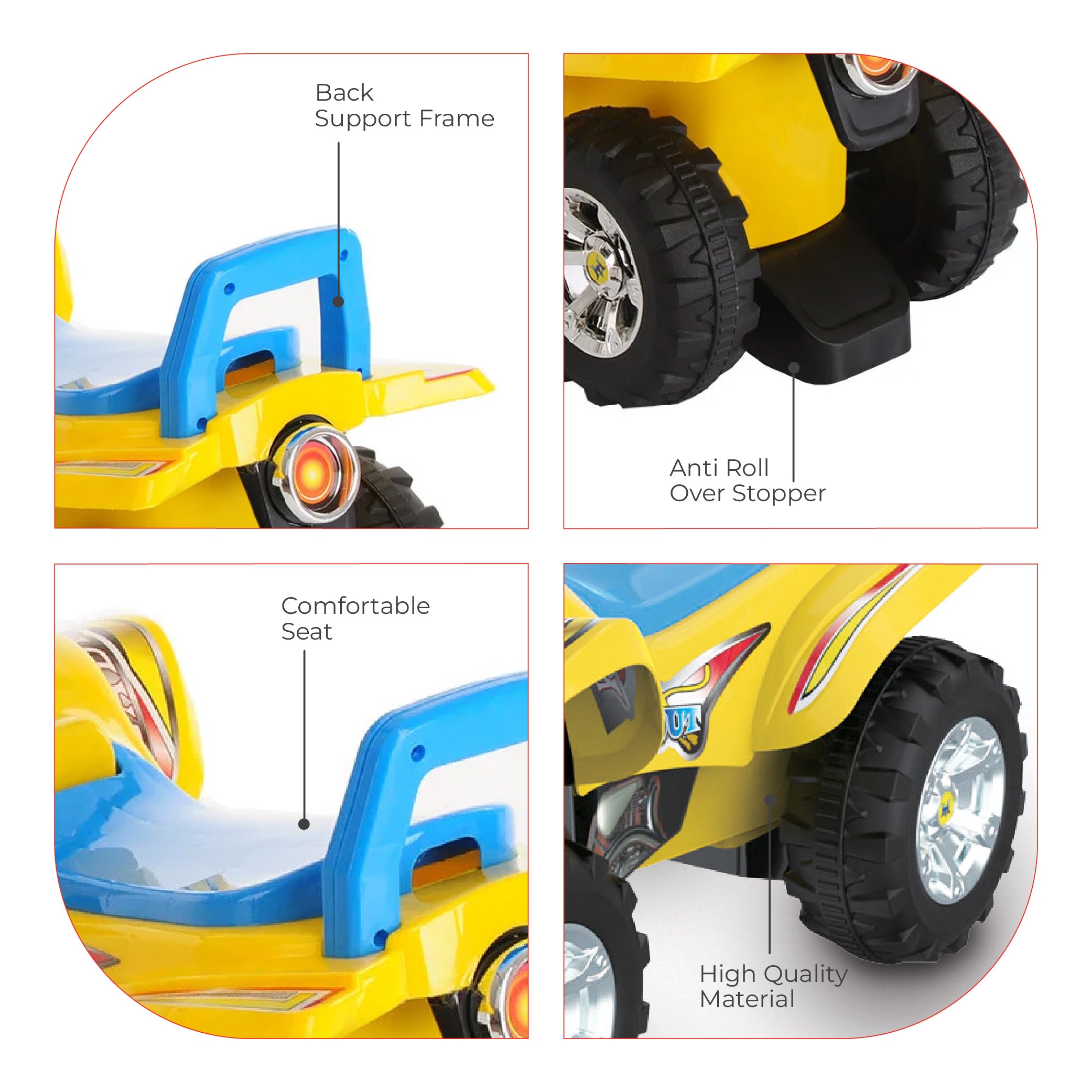 MOON Blaze Quad Bike for Kids - ATV Design for 12 Months+ boys/Girls -Yellow