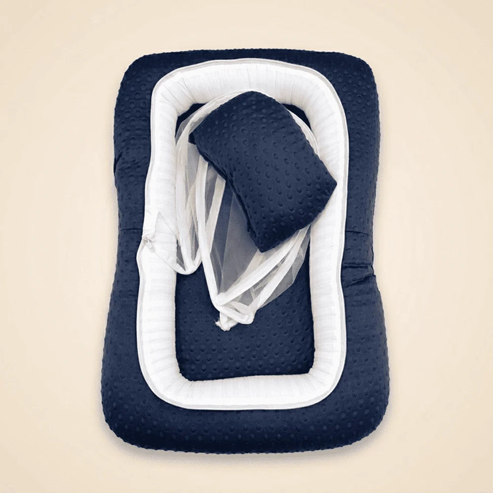 Baby Bed Nest with Zip-Up Dome Mosquito Net & Pillow