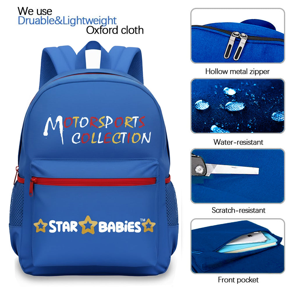 Star Babies - Motorsports Collection Backpack & Vacuum Insulated Mini Flask Set - Multicolor - 2 Pcs